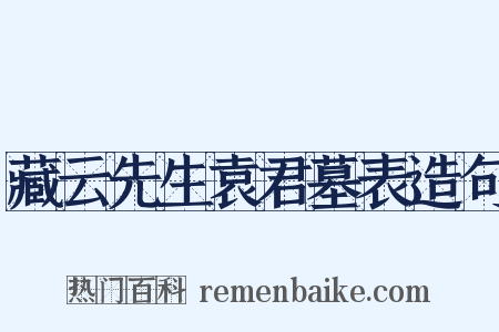 藏云先生袁君墓表造句是什么意思的图片